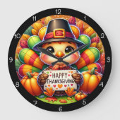 Happy Thanksgiving Turkey  Grote Klok (Voorkant)