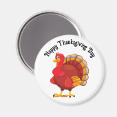 Happy Thanksgiving Turkey Magnet Magneet (Voorkant / Achterkant)