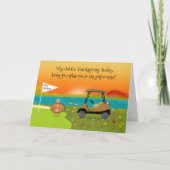 Happy Thanksgiving Turkey on Golf Course With Pie Kaart (Voorkant)