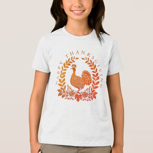 Happy Thanksgiving Turkey T-Shirt (Voorkant)
