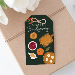 Happy Thanksgiving Turkije Diner Groen Cadeaulabel