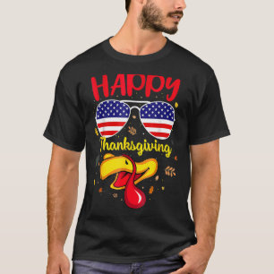 Happy Thanksgiving Turkije gezicht Amerikaanse vla T-shirt