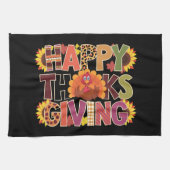 Happy Thanksgiving Turkije Grappig pompoenseizoen Theedoek (Horizontaal)