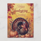 Happy Thanksgiving Turkije Groet Feestdagenkaart (Voorkant)