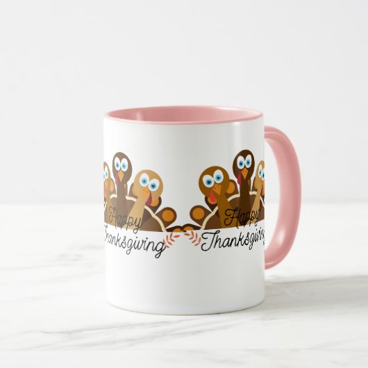 Happy Thanksgiving Turkije Keramische Mok (Voorkant rechts)