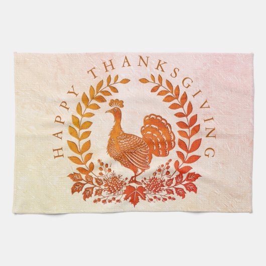 Happy Thanksgiving Turkije Keukenhanddoek (Horizontaal)