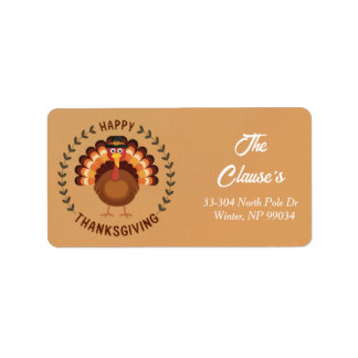 Happy Thanksgiving Turkije retour adres label