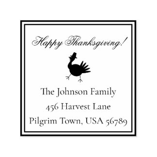 Happy Thanksgiving Turkije Retouradres Zelfinktende Stempel