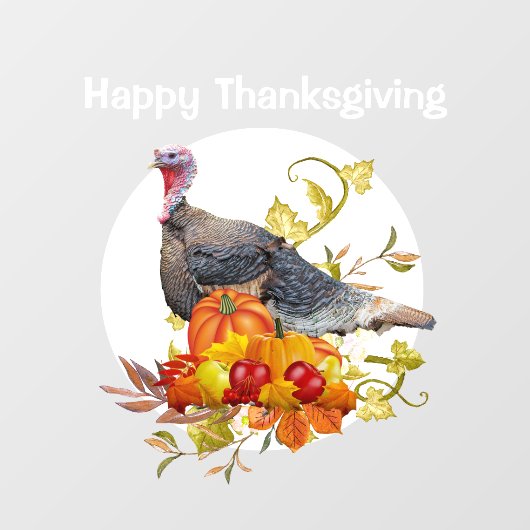 Happy Thanksgiving Turkije Vakantie venster Cling Raamsticker (Vel)