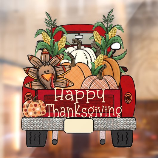 Happy Thanksgiving Turkije Vrachtwagen Venster Cli Raamsticker (Vel 2)