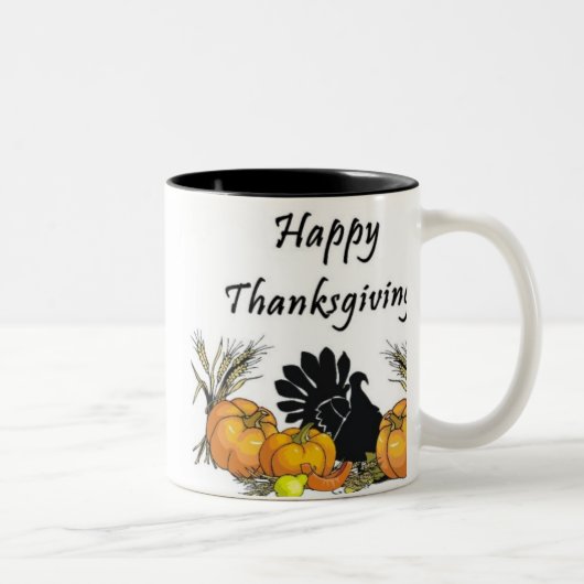 Happy Thanksgiving Tweekleurige Koffiemok (Rechts)