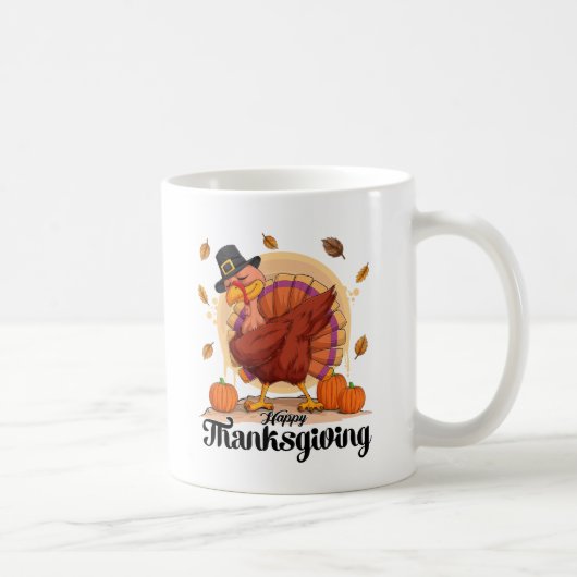 Happy Thanksgiving Typography Coffee Mok (Rechts)