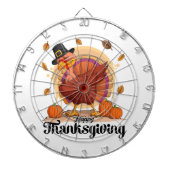 Happy Thanksgiving Typography Dartboard Dartbord (Voorkant)
