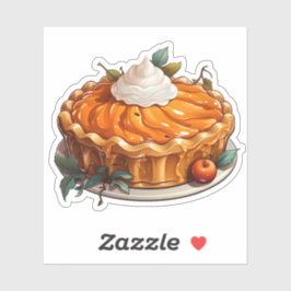 Happy Thanksgiving Vakantie Cartoon Pumpkin Pie Sticker