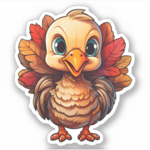 Happy Thanksgiving Vakantie Schattige Turkije Sticker