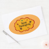Happy Thanksgiving, vakantiegroeten, Ovale Sticker (Envelop)