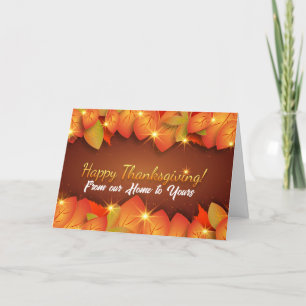 Happy Thanksgiving van ons huis naar het uwe Bedankkaart