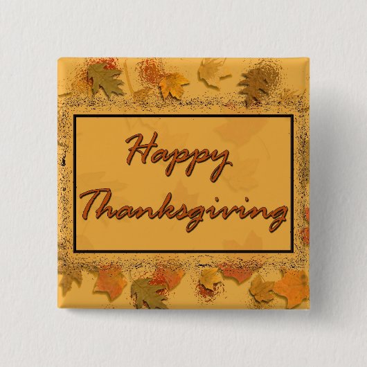 Happy Thanksgiving Vierkante Button 5,1 Cm (Voorkant)
