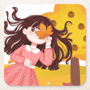 Happy Thanksgiving Vierkante Kartonnen Onderzetter