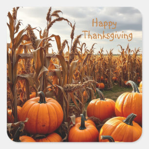 Happy Thanksgiving Vierkante Sticker