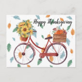 Happy Thanksgiving Vintage Bicycle Briefkaart (Voorkant)