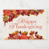Happy Thanksgiving Voedselcontainer Etiket (Enkel label)