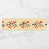 Happy Thanksgiving Waterfles Etiket (Enkel label)