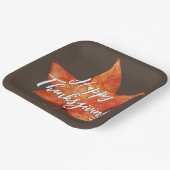 Happy Thanksgiving Waterverf Herfst Maple Leaf Papieren Bordje (Gebogen)