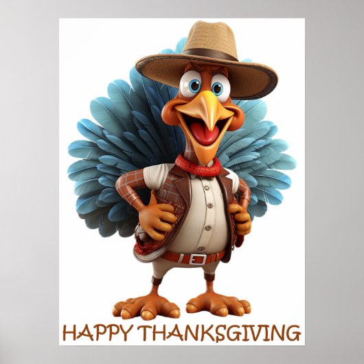 Happy Thanksgiving Western Turkije Poster (Voorkant)