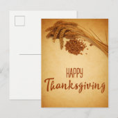  Happy Thanksgiving Wheat Corn Feestdagenkaart (Voorkant / Achterkant)
