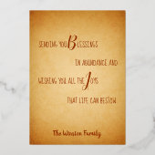  Happy Thanksgiving Wheat Corn Folie Feestdagenkaart (Achterkant)