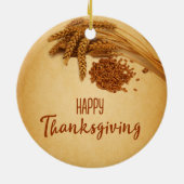  Happy Thanksgiving Wheat Corn Keramisch Ornament (Achterkant)