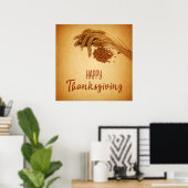  Happy Thanksgiving Wheat Corn Poster (Thuiskantoor)
