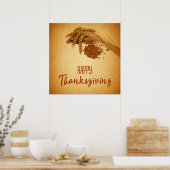  Happy Thanksgiving Wheat Corn Poster (Keuken)