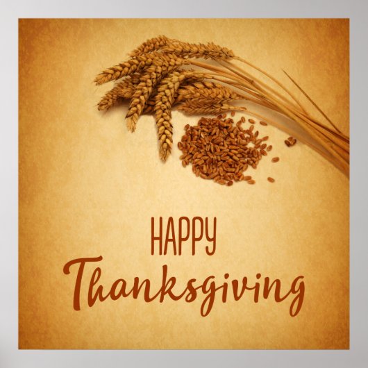  Happy Thanksgiving Wheat Corn Poster (Voorkant)