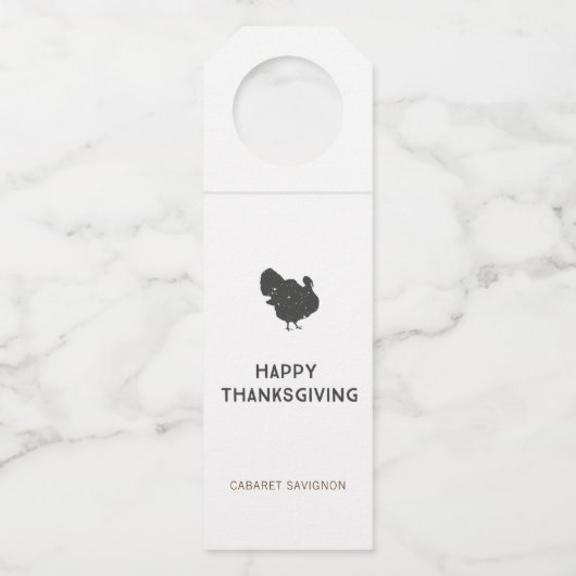 Happy Thanksgiving Wine Hostess Gift Label (Voorkant)