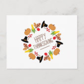 Happy Thanksgiving Wreath Feestdagenkaart (Voorkant)