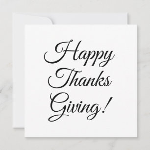 Happy Thanksgiving zwarte aangepaste script elegan Feestdagenkaart