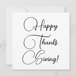 Happy Thanksgiving zwarte elegant aangepast script Kaart