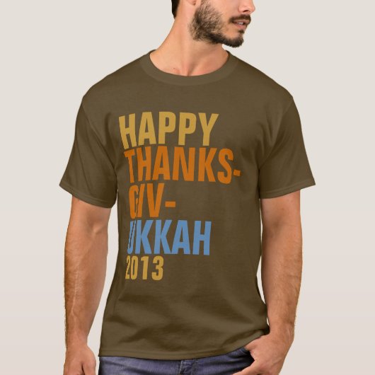 Happy Thanksgivukkah Bold Text T-shirt (Voorkant)