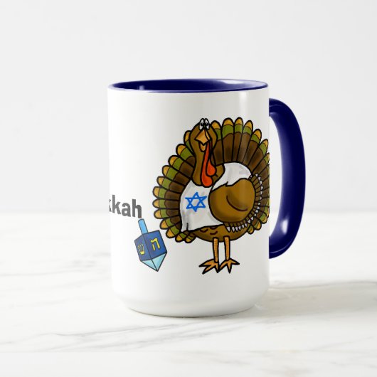 Happy Thanksgivukkah Joodse Turkse Mok (Voorkant rechts)