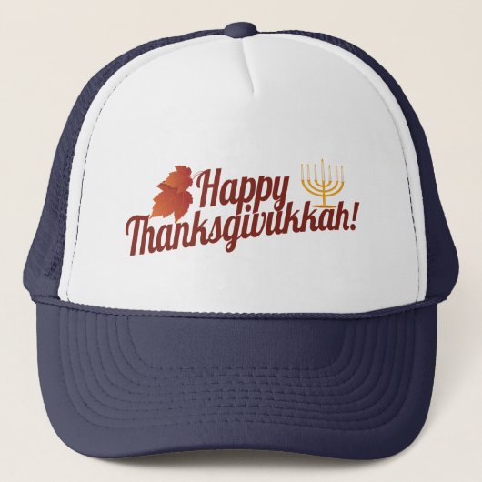 Happy Thanksgivukkah Menorah/Leaf Trucker Pet (Voorkant)