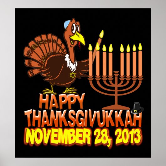 Happy Thanksgivukkah Thankgiving Hanukkah Poster (Voorkant)