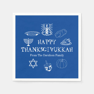 Happy Thanksgivukkah Thanksgiving Hanukkah paper Servet