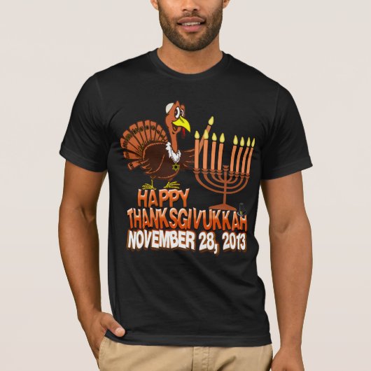 Happy Thanksgivukkah Thanksgiving Hanukkah Tshirt (Voorkant)
