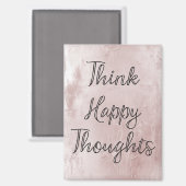 Happy Thoughts Dusty Roos Blush Pink Magneet (Voorkant / Achterkant)