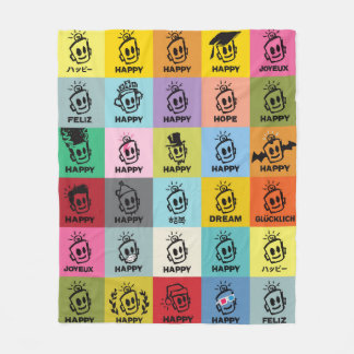 HAPPY THROW FLEECE DEKEN