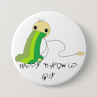 Happy Throw Up Guy (knop) Ronde Button 7,6 Cm