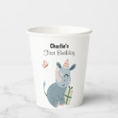 Happy Tiger met feest pet en cadeaus, verjaardag Papieren Bekers (Achterkant)