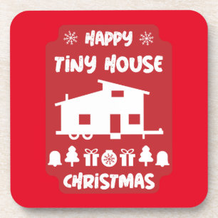 Happy Tiny House Kerstmis Bier Onderzetter